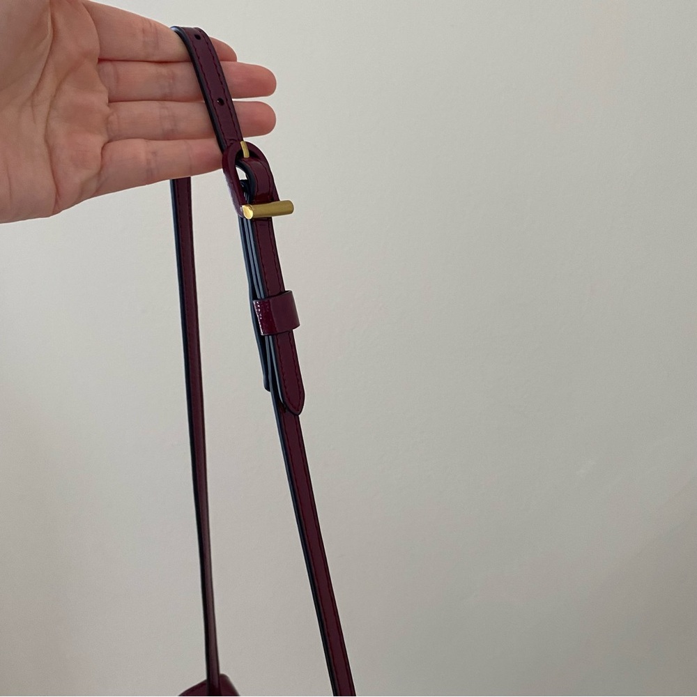 Tory Burch Burgundy Wine Red Maroon Patent Leather Shoulder Bag - Picture 7 of 14
